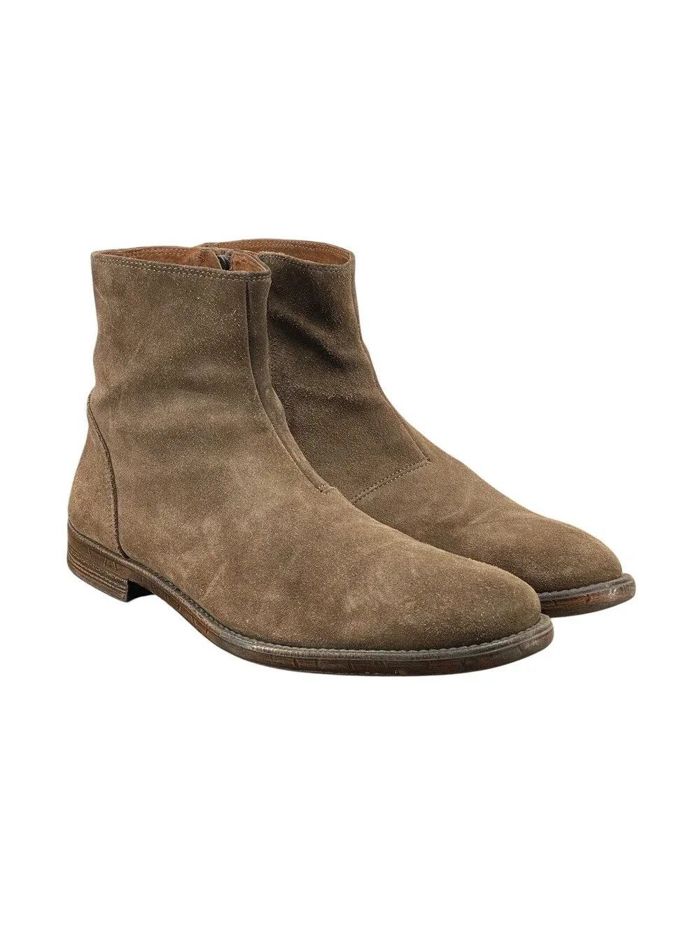 Robert Wayne Jacob Boots Men’s 11.5D Rust Brown Suede Side Zip Leather Portugal